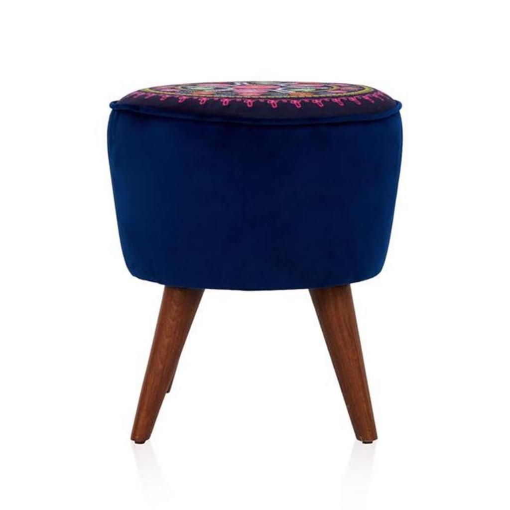 Just Home Ретро Круглый Этнический Пуф Разноцветный