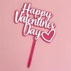10PCS Acrylic Cake Topper Happy Valentine's Day Cupcake Topper for Wedding Party Cake Decorations Love Heart Dessert Decoration