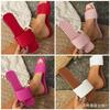 Woven Belt Flat-bottomed Slippers Women's New One-character Solid Color Flat-bottomed Cool Slippers