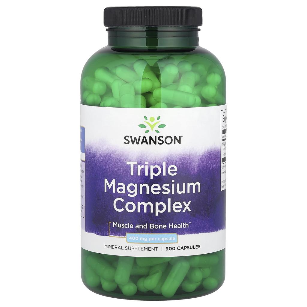 Swanson Triple Magnesium Complex, 400 Mg, 300 Capsules