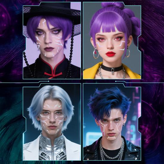 Yousheng 4 шт. Временные татуировки K-Pop, тату-наклейки для ролевых игр, водостойкий боди-арт, реалистичные, для вечеринок, косплея, костюмированные реквизиты