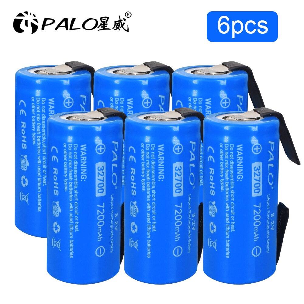 PALO 3.2V 7200mAh 32700 LiFePO4 Battery 35A Continuous Discharge Maximum 55A High Power Battery DIY Nickel Sheets For Flashligt