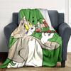 1pc Tom and Jerry Flannel Blanket Soft Warm Throw for Home, Office, Travel, All-Season Cozy Bedding GiftL1103