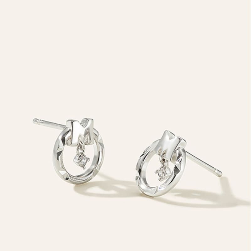 METROCITY JEWELRY M Basic Sterling Silver White Earrings A231SE9017WPA