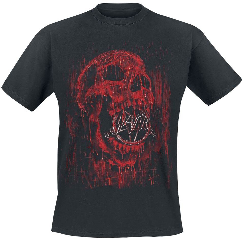 Slayer Bloody Skull Print Cotton T-shirt Men Women Thrash Metal Band Unisex Tee