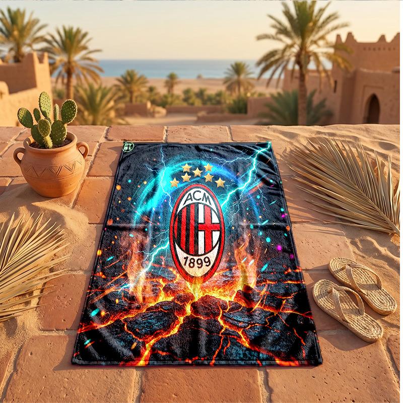 Пляжное полотенце из микрофибры с принтом AC Milan, быстросохнущее, впитывающее, большого размера, для пляжа, плавания, путешествий