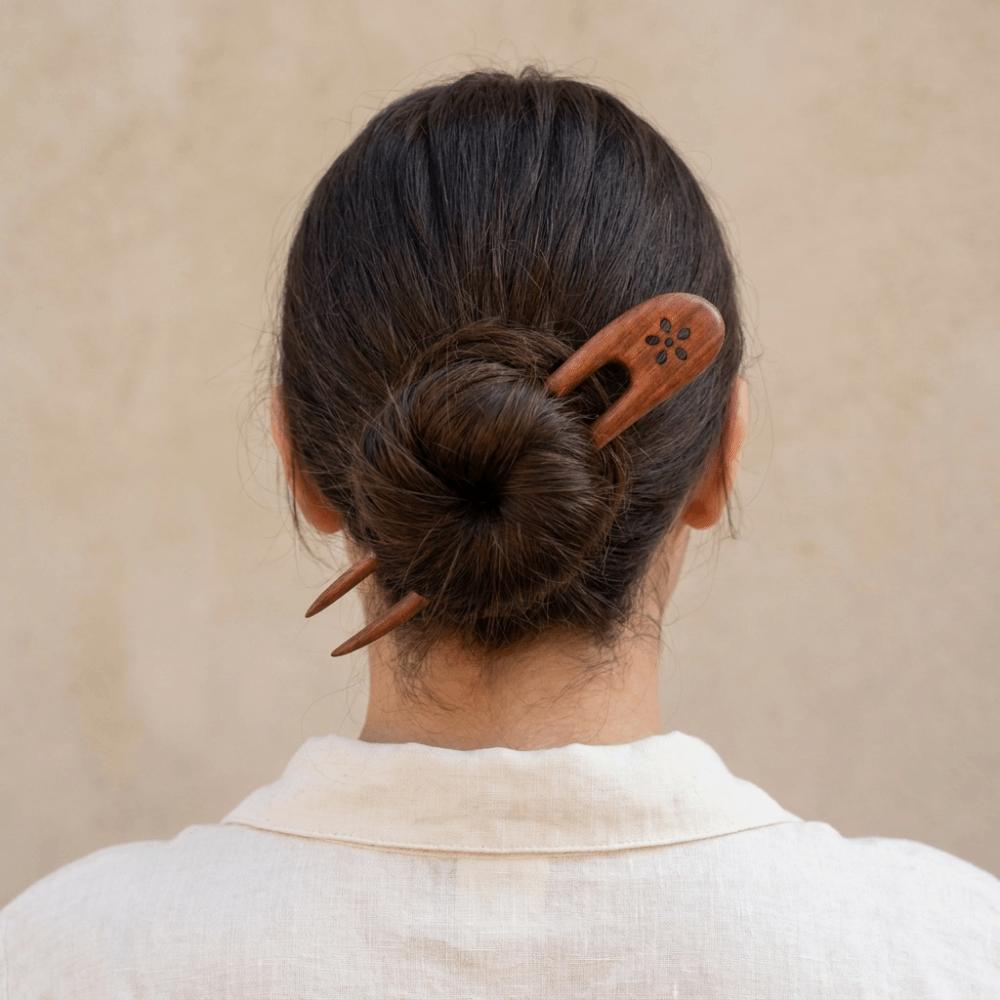 Chinese Style Wooden Hair Sticks Handmade Ponytail Hair Bun Maker Wood Hairpins and Clips  Girls