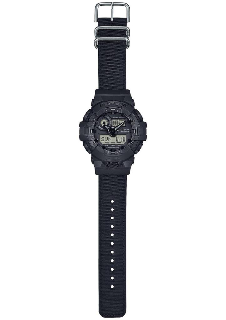 Часы Casio G-Shock серии Utility Black (GA-700BCE-1AJF) с перекрестной лентой из ткани CORDURA® Eco, мужской, черный (Официальный японский продукт)