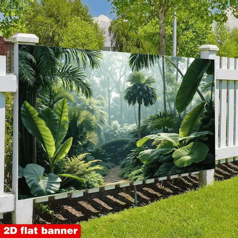 2D пышный тропический сад фон для фотосъемки баннер