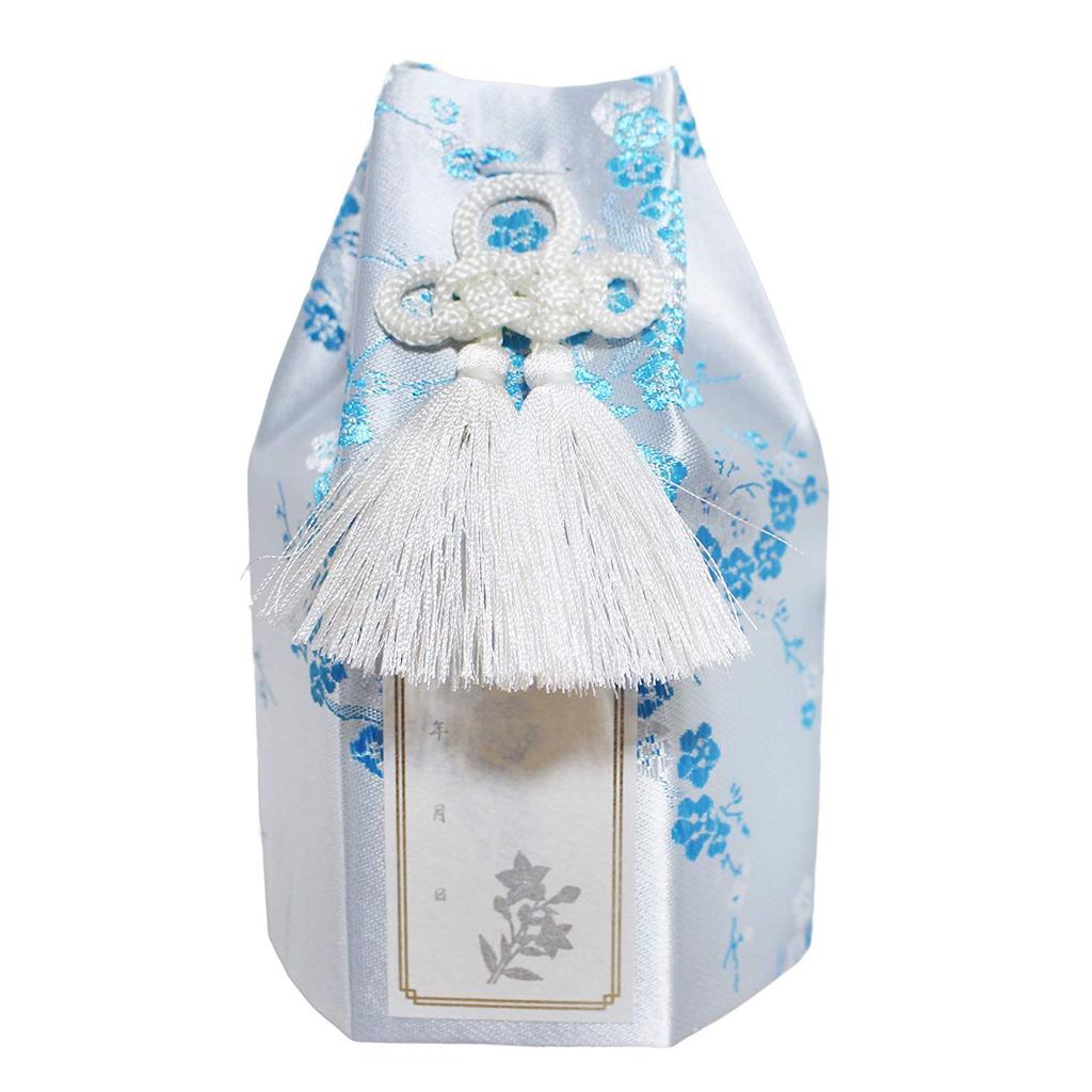 Буддийская урна, 2,5 дюйма, Синий цвет цветка сливы, Шелковый чехол для урны (Только чехол) для Разделённого Пепла