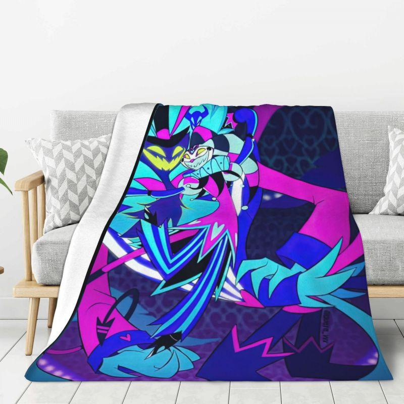 Custom Sofa Fleece Funny Cartoon Comics Tv Helluva Boss Throw Blanket Warm Flannel Blankets for Bed Car Couch Bedspreads