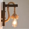 Ретро Натуральное Дерево Пеньковая Веревка Настенный Светильник Ретро Индустриальный Настенный Подвесной Светильник для Бара Прикроватный Ресторан Спальня Кофе Американский