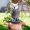 Plastic Owl Ornament Realistic Design Birds Scarecrow Owl Figure with Bright Yellow Eyes Birds Repellent Decorative Ornament