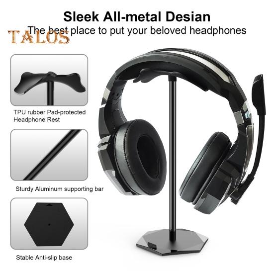 Подставка для игровой гарнитуры, настольный органайзер с противоскользящим основанием, изогнутая конструкция, высокая устойчивость, универсальный кронштейн для дисплея наушников