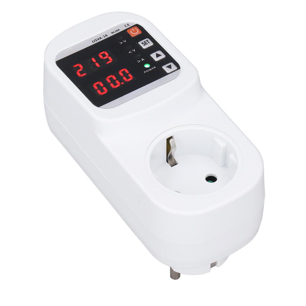 Защитная розетка от перенапряжения и тока 16А 140?210 В 230?Регулируемый сетевой фильтр-разрядник 300 В со светодиодом