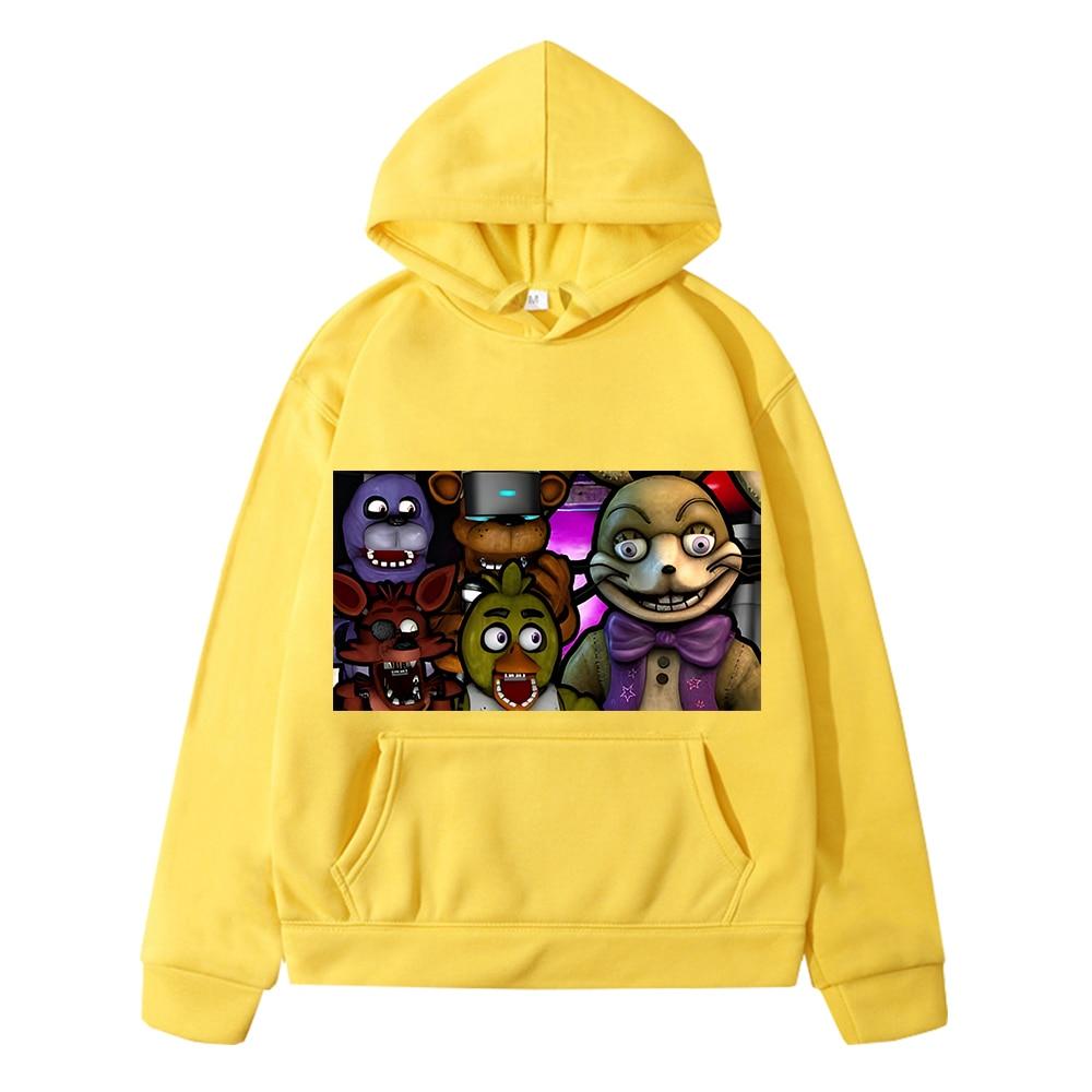 Толстовки Kawaii с изображением медведя и кролика, осенняя куртка для мальчиков, толстовка y2k sudadera FNAF, флисовый пуловер, детская одежда, толстовка с капюшоном в стиле аниме для девочек