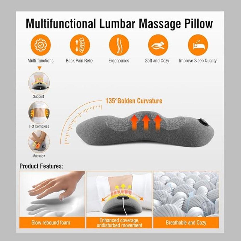 Vibrating Massage 3-in-1 Back Massager Heating Function Lower Back Massager Car Use