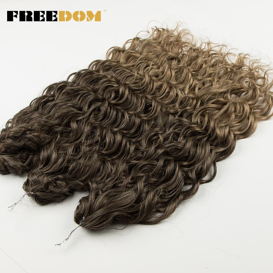 Синтетические глубокие волнистые косы FREEDOM Jessica Hair 20 дюймов 300 г Твист Крючком Ombre Коричневый Имбирный Вплетаемые Наращивание Волос