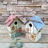 Hanging Wood Bird House for Bird Breeding Handmade Outdoor Bird Nest House for Small Feathered Bird Shelter Nest House