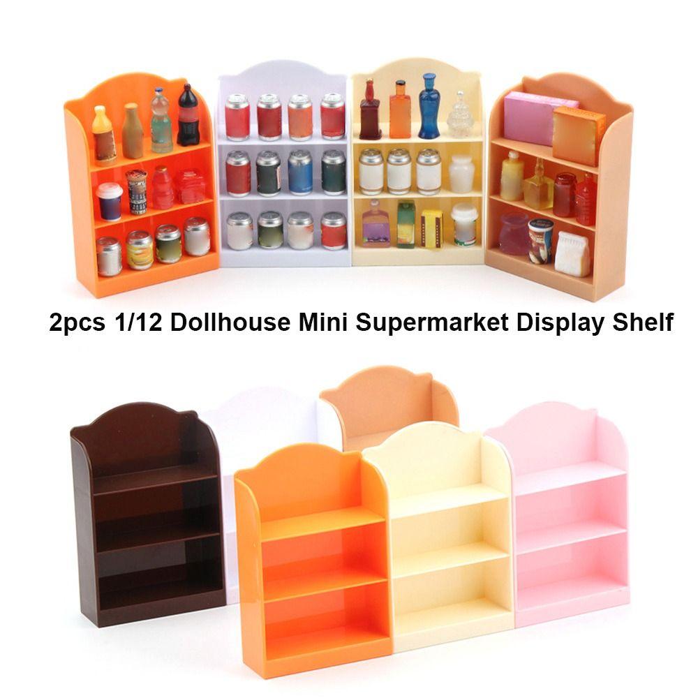 2 шт. Пластиковая миниатюрная полка для дисплея в супермаркете, аксессуары для мебели