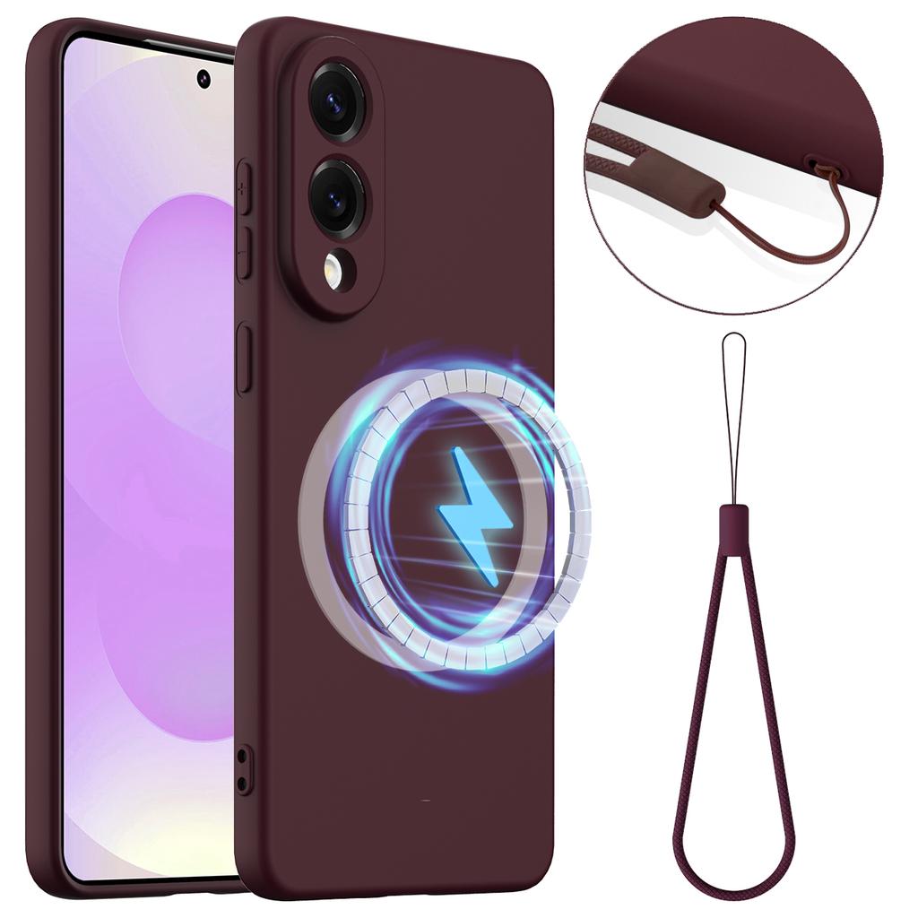 For Samsung Galaxy S25 Edge Case Compatible with MagSafe Anti-Drop Liquid Silicone Phone Cover