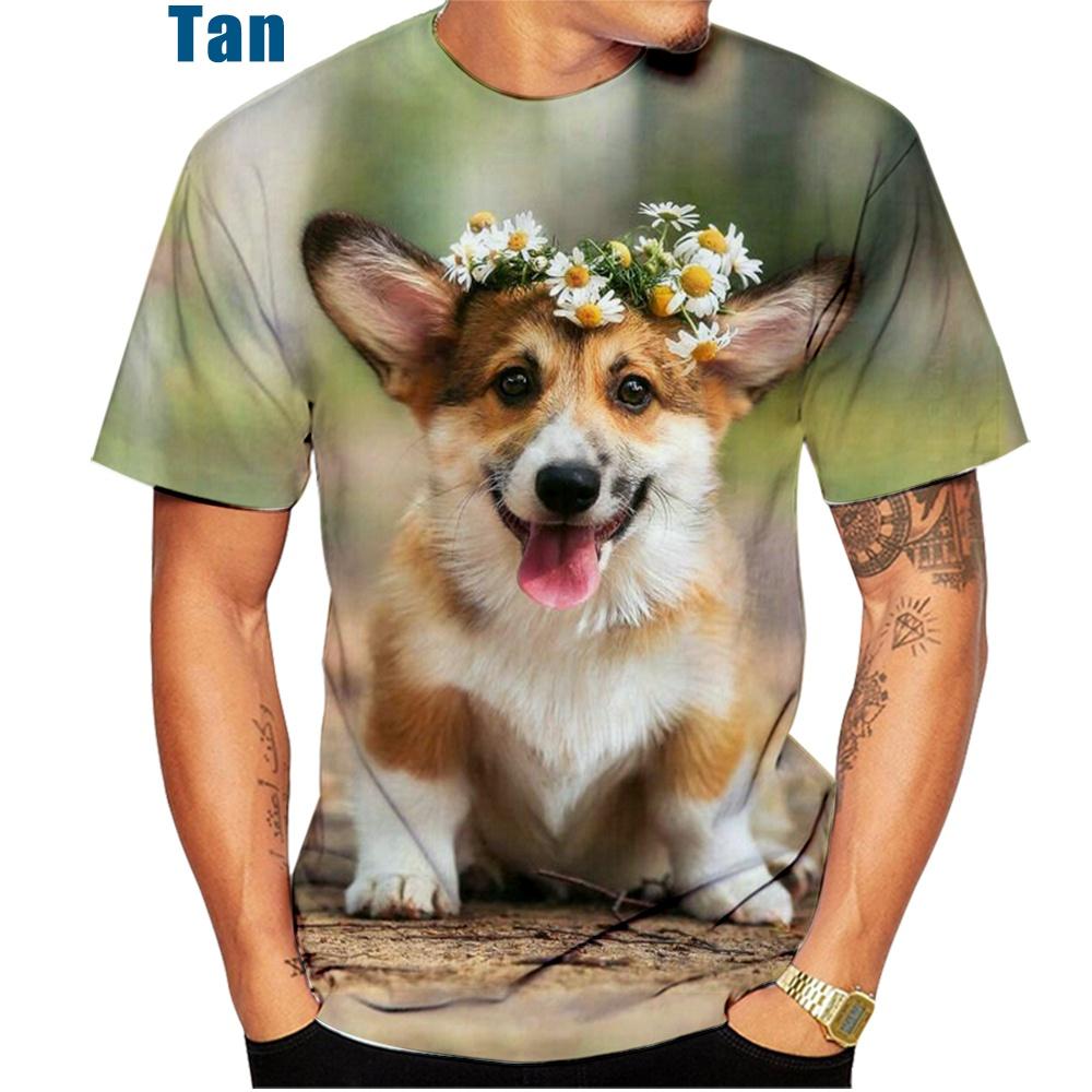 Милая футболка с принтом в виде вельш-корги 3D Pembroke Puppy Baby Puppy, повседневная модная футболка для мужчин и женщин, детей