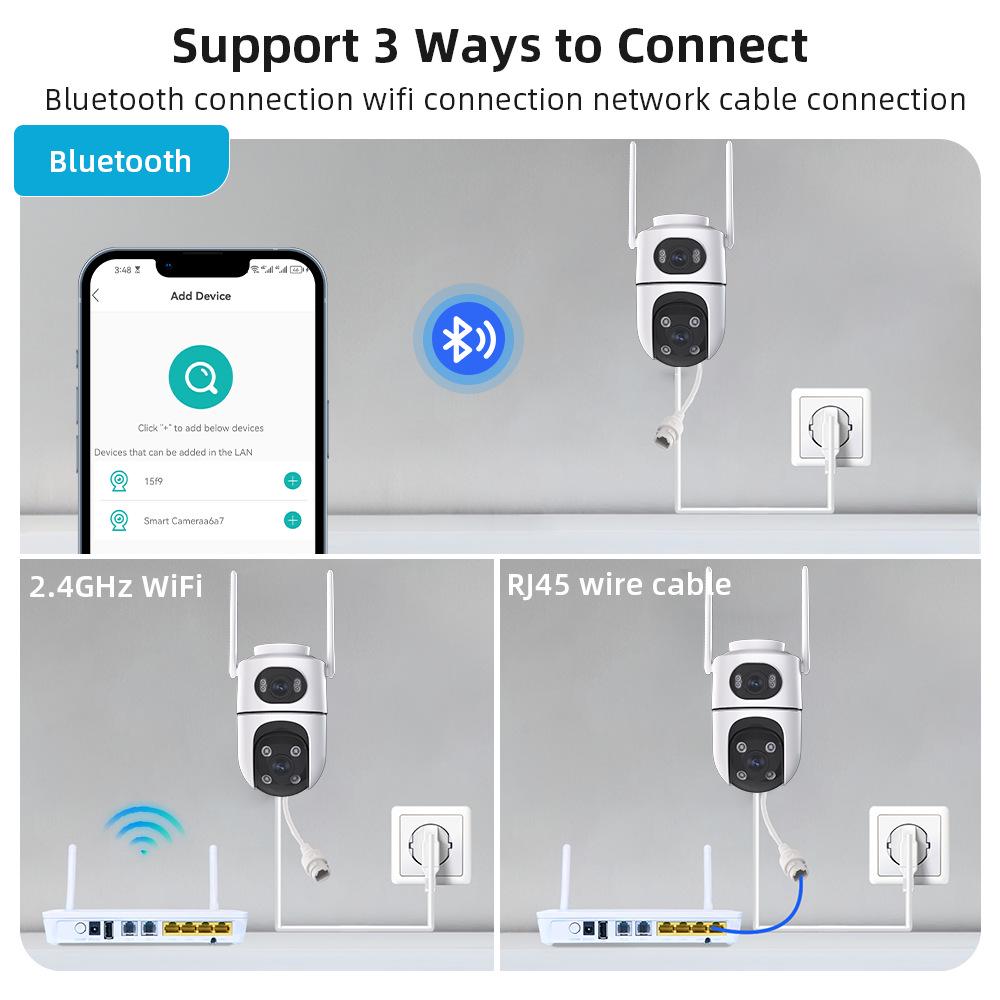 ICSEE Двухэкранный WiFi 8Мп Уличная Ультрачеткая Бинокулярная Камера-Монитор