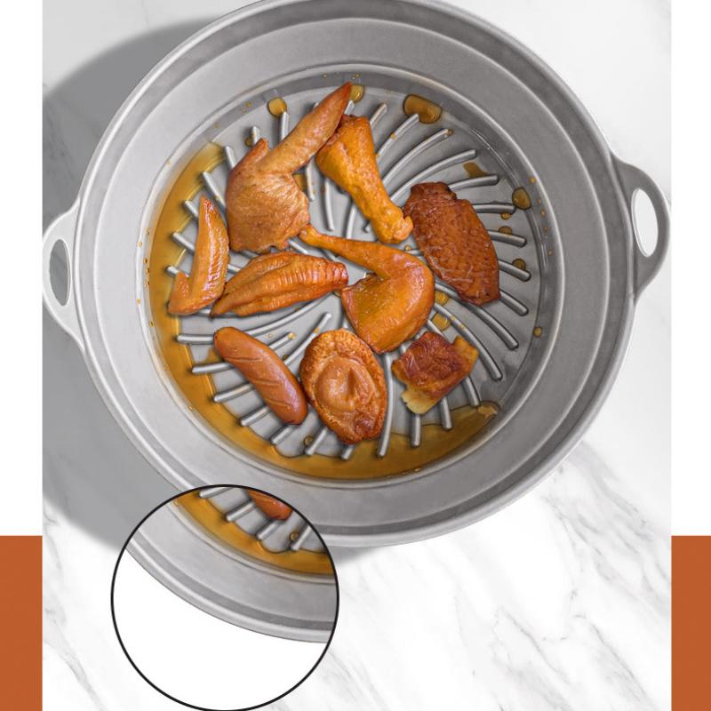 Foldable Silicone Air Fryer Pot Tray Reusable Air Fryer Tool Food Safe Non Stick Baking Pan Bakeware Kitchen Cooking Accessories