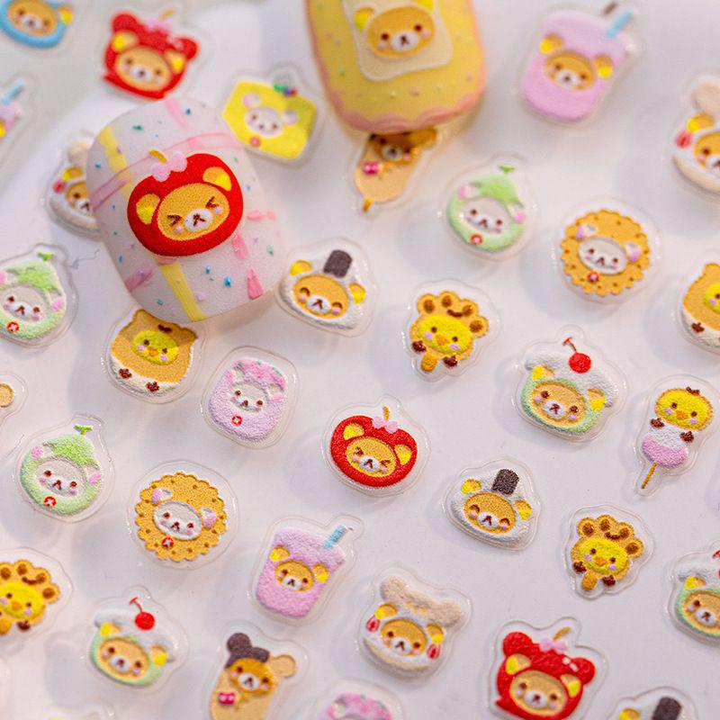 Небесные наклейки для нейл-арта Rilakkuma 6D с тиснением, водостойкие