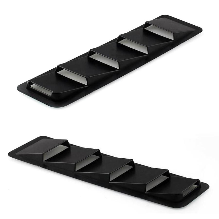 Комплект из двух штук 2 шт 16,7X4,5 Вентиляционные отверстия капота Жалюзийная панель Отделка Матовый черный АБС-пластик