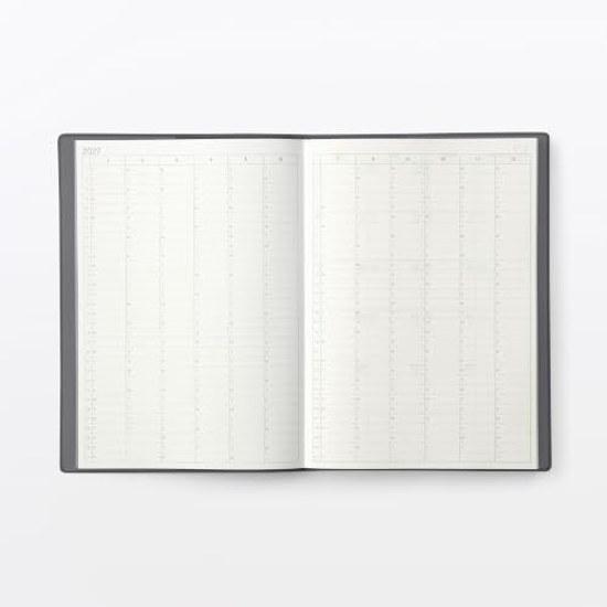 Muji Понедельник Старт Ежемесячный Еженедельный Планировщик Начиная с Декабря 2026 A5 Темно-серый