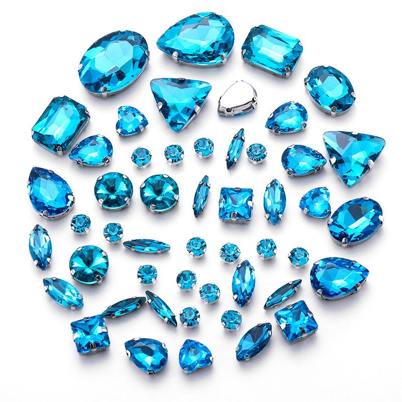 Mixed 50 Rhinestones Single Claw Glass Hand Sewing Drill Claw Drill DIY Wedding Decoration Clothing Crystal Buckle Rhinestone Sew On Beads