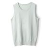 2025 Women's Fine Merino Wool Round Neck Sleeveless Knitted Vest – Solid Color, Loose Fit, Versatile Base Layer for Early Autumn