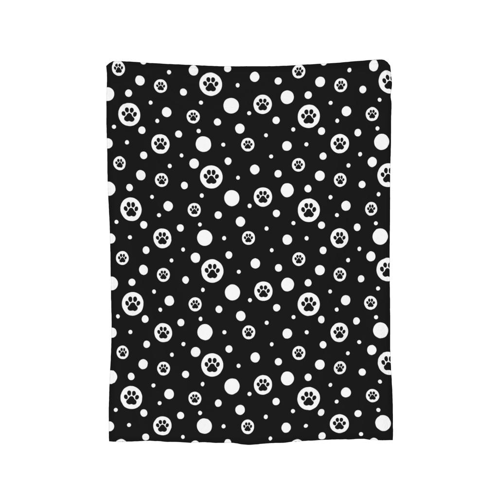 Dog Paw Bone Gift Blanket Flannel All Season French Bulldog Footprint Cartoon Breathable Warm Throw Blanket for Bed Car Quilt