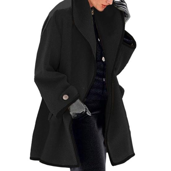 Женское пальто одного цвета, свободное, на одной пуговице, толстое, теплое, с длинными рукавами, свободное шерстяное пальто с капюшоном, женская зимняя верхняя одежда