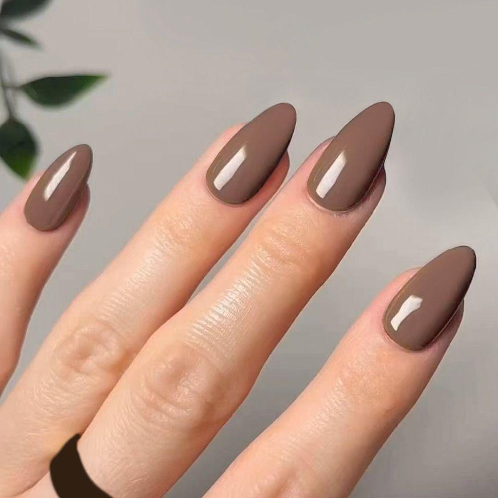 Французские накладные ногти, длинные миндалевидные кончики ногтей, маникюр, накладные ногти своими руками