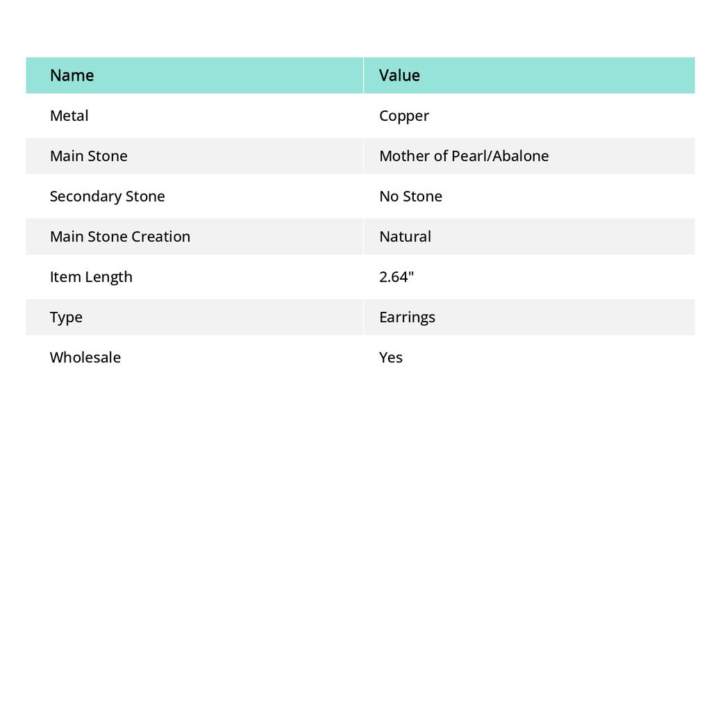 Natural Abalone Shell Gemstone Handmade Copper Wire Wrap Earring 2.64 k0U75