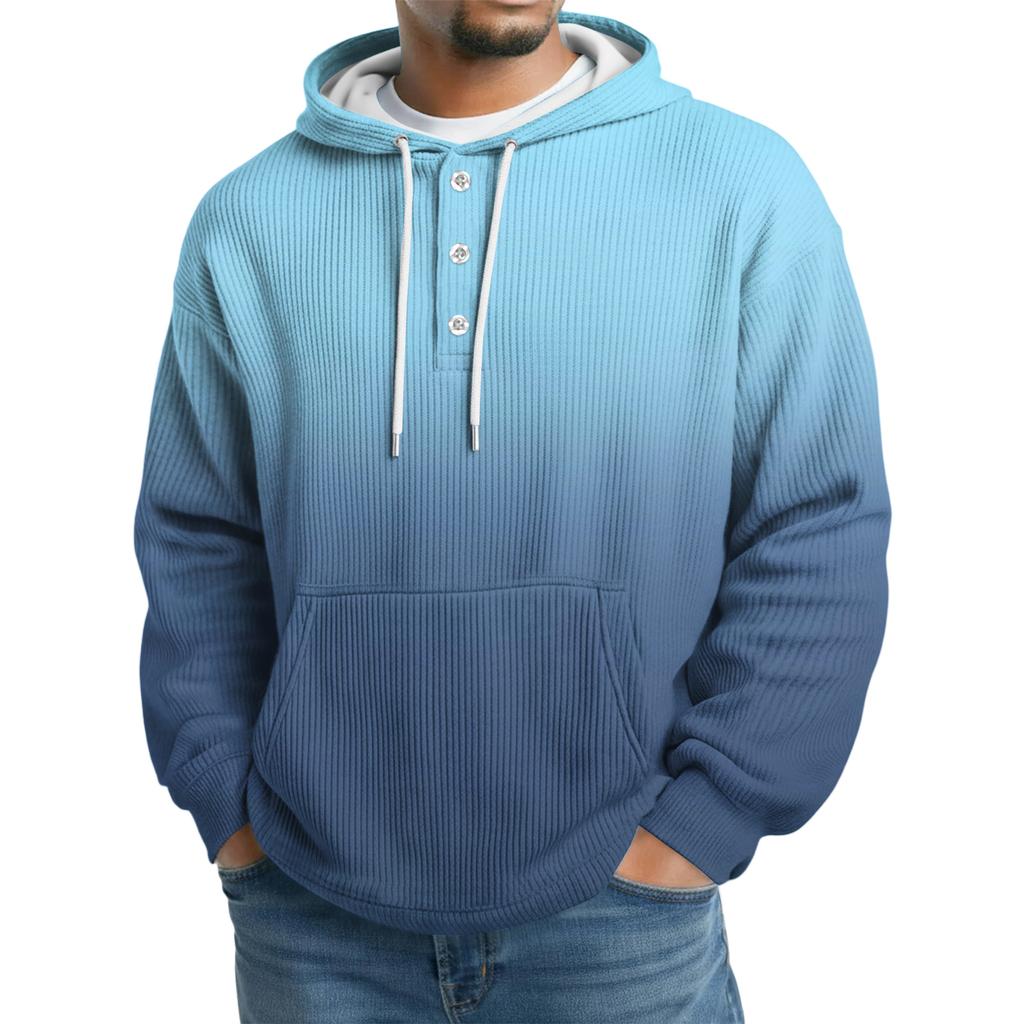 Men's Knit Hooded Sweatshirt Casual Long-Sleeve Sweatshirt