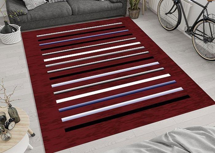 Tapis Rayures Bordeaux Dimensions - 160x230