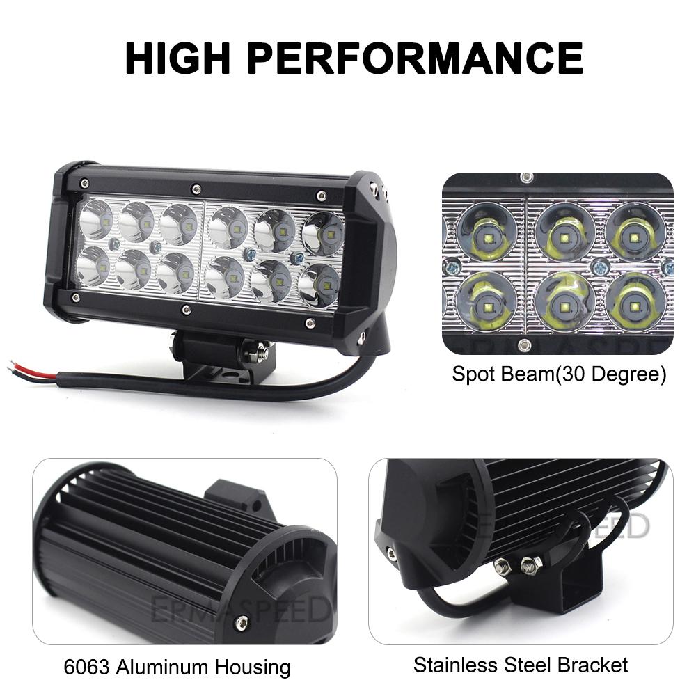 36W 6000K Motorcycle Led Spotlight Headlight Light Bar Waterproof Motorbike Fog Light Lamp For Car Truck Motocross Work