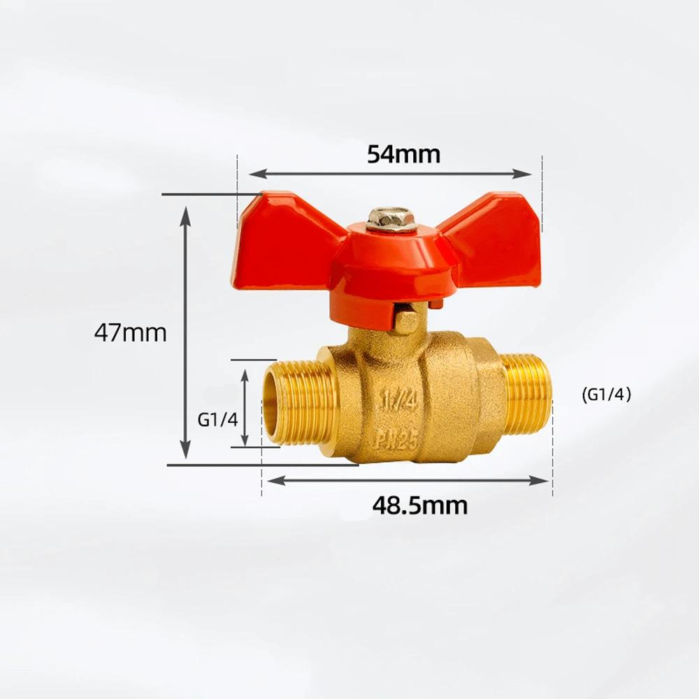 1/4" 3/8" 1/2" 3/4" BSPP Male To Female Brass Shut Off Ball Valve Fuel Gas with Red Blue Butterfly Handle Water Heater Switch