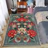 Floral Pattern Carpet with Red Blossoms and Green Leaves for Home Decor Suitable for use as an anti-slip for living room bedroom sofas