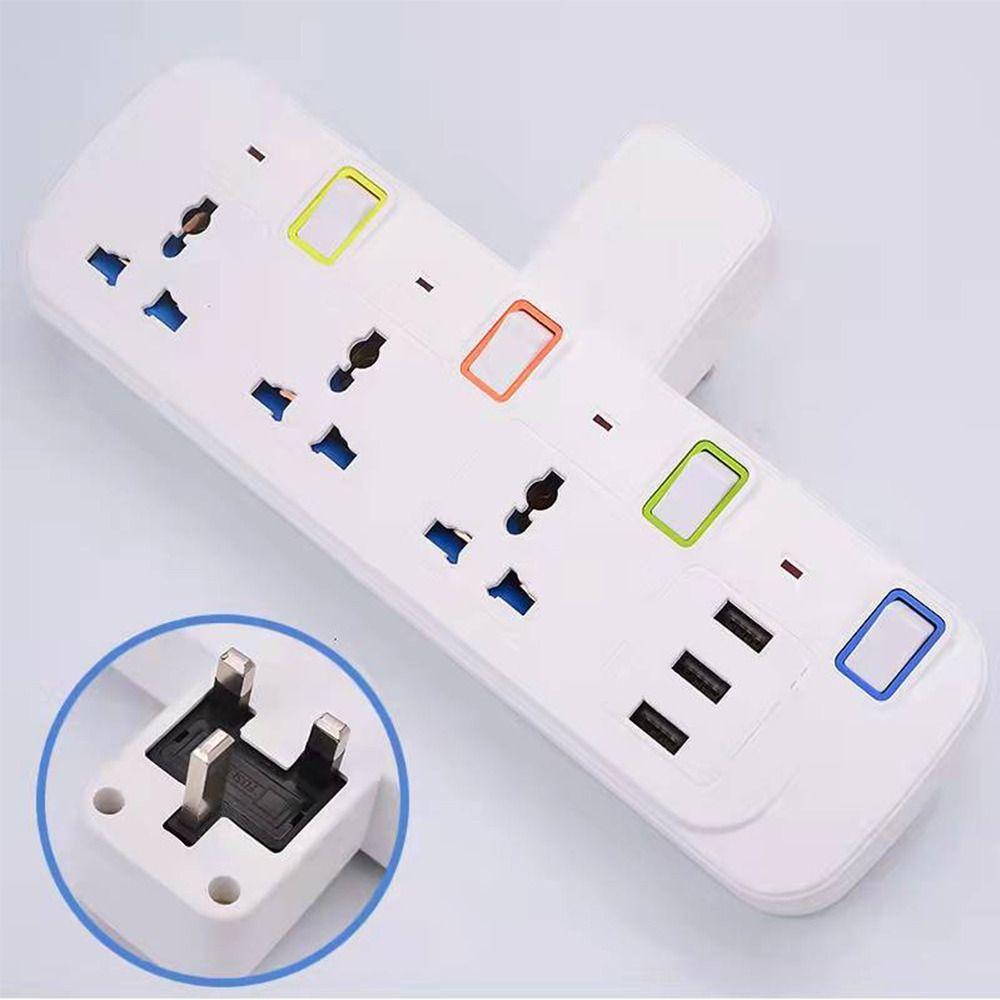 Household 4 Way Electrical Plug Smart Plug Outlets Power Board Adapter Surge Protector USB Socket