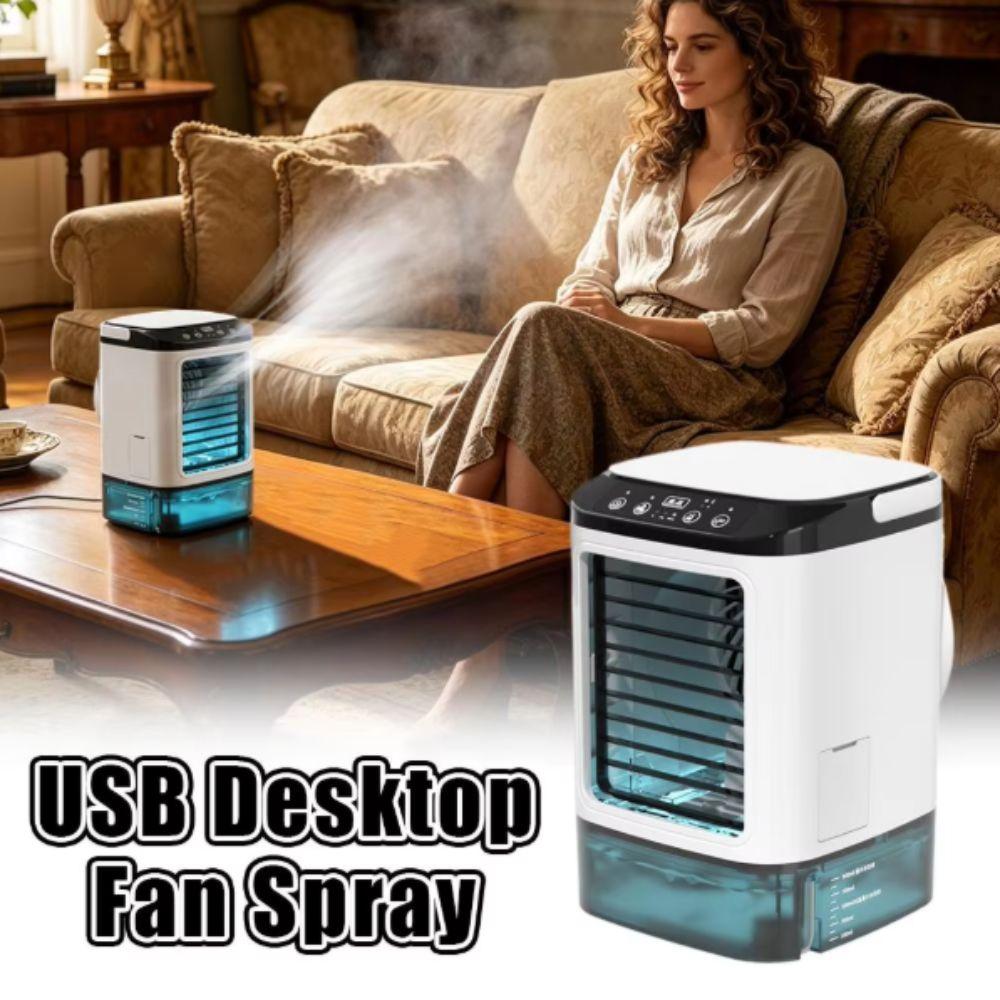 Ultrasonic Atomization Portable Air Conditioner Dual Spray USB Air Cooler Desktop Use