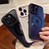 Роскошный прозрачный чехол Magsafe для iPhone 16 15 14 11 12 13 Pro Max 16 Plus Mini 16e с магнитной беспроводной зарядкой, прозрачная крышка