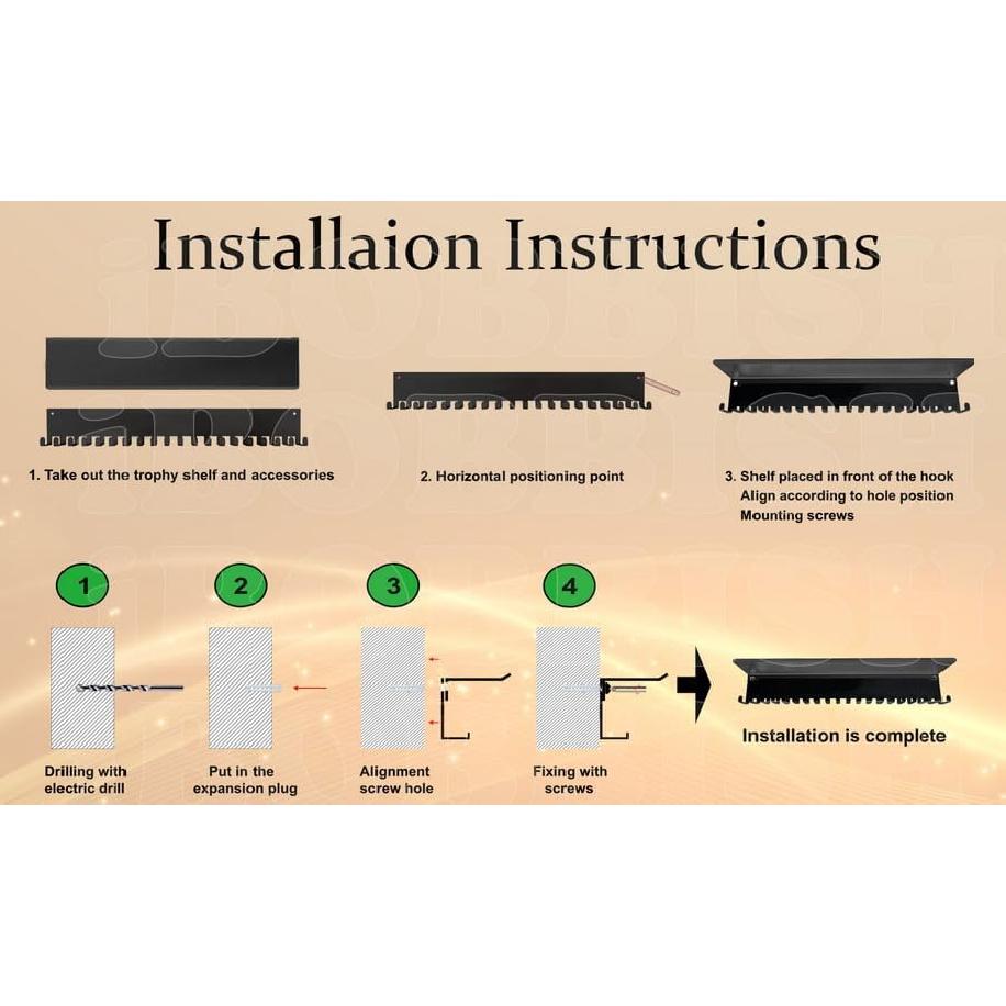 Non-Slip Medal Hanger Display Trophy Shelf,Medal Hanger Display for Wall with 16inchL,Race Medal Display Upgraded Medal Holder Display for