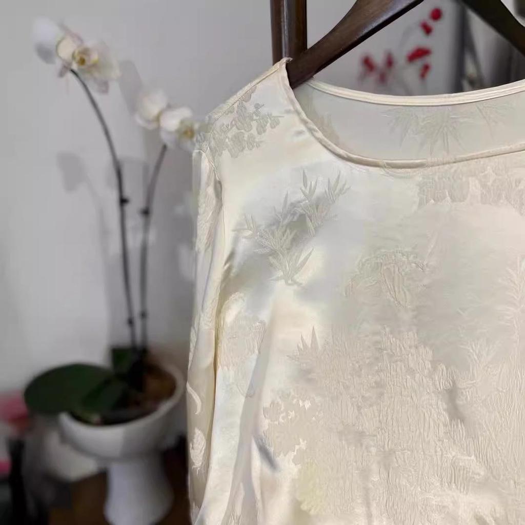 Шелковый креп Национальный стиль Дзен Чайный художник Топ