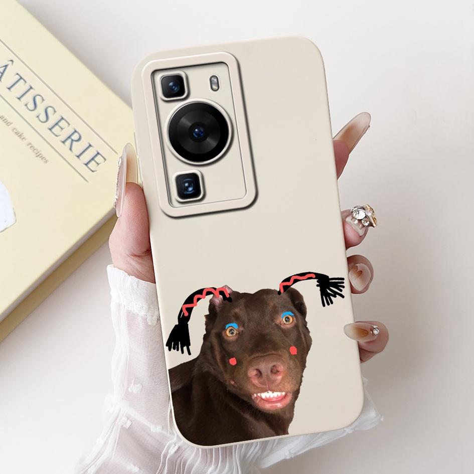 For Huawei P60 Pro Case MNA-LX9 Shockproof Cover Cute Cartoon Square Lens Protection Bumper For Huawei P60 Art P 60 P60Pro Funda