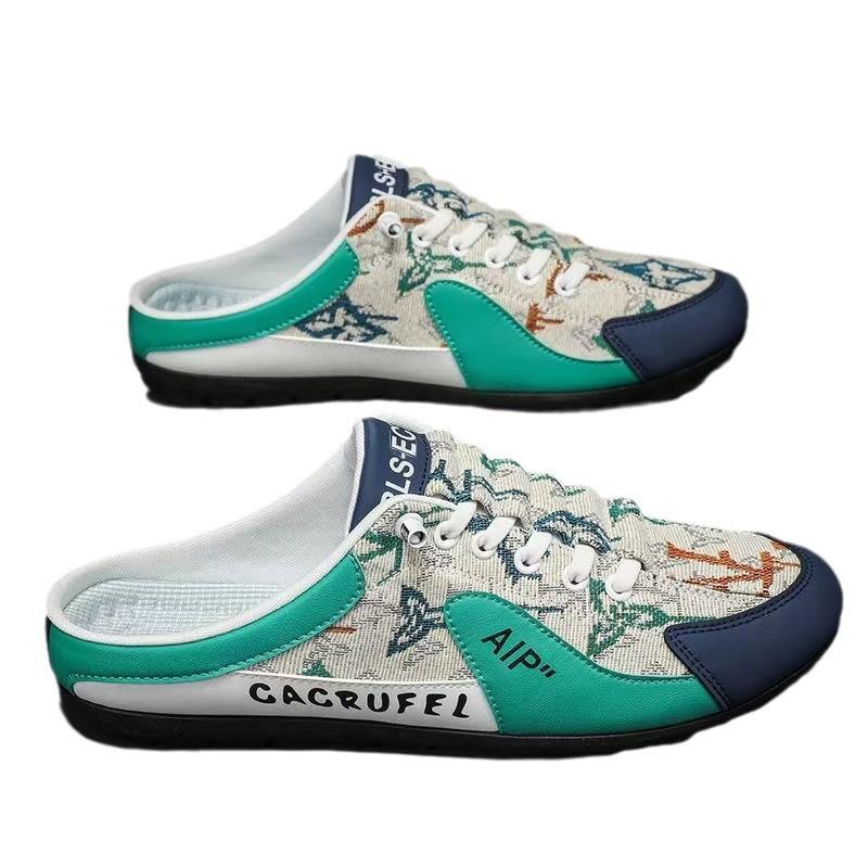 Летняя полузакрытая мужская обувь новая дышащая без задника обувь Форреста Гампа уличная обувь для ленивых мужчин