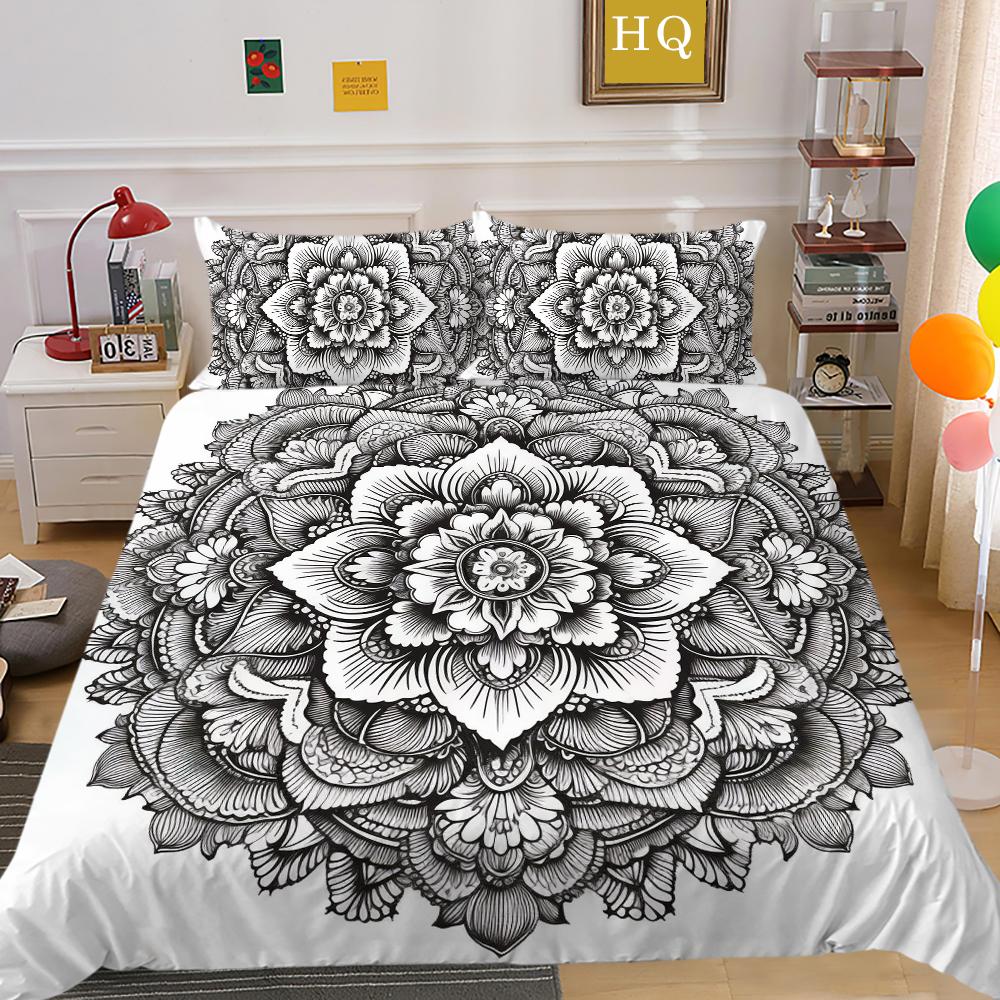 Модный комплект пододеяльников, элитный дизайн, украшение для спальни, наволочка с 3D принтом мандалы, домашнее постельное белье размера Twin King Size